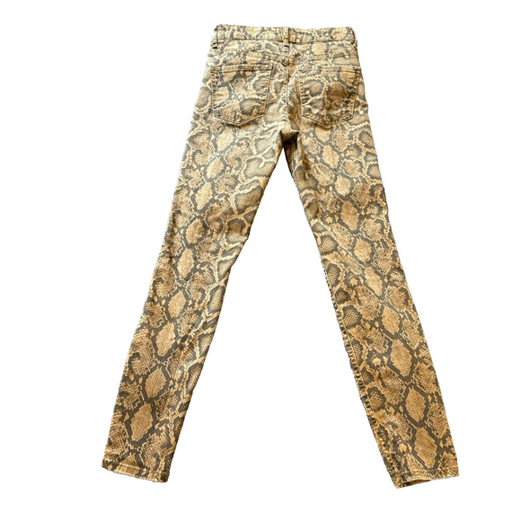 Zara Brown python Ssake Print Stretch High Rise Skinny Jeans Womens Size 6 - Picture 6 of 7